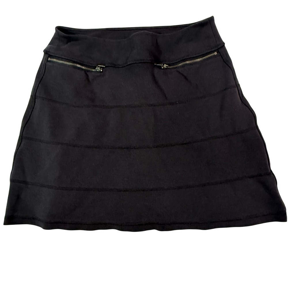 Athleta Black Zipper Accent A Line Casual Skirt Women Size S